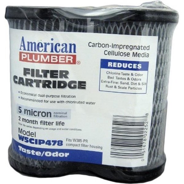 Commercial Water Distributing Commercial Water Distributing AMERICAN-PLUMBER-W5CIP478 Undersink Compact Filter Replacement Cartridge - Pack of 2 AMERICAN-PLUMBER-W5CIP478